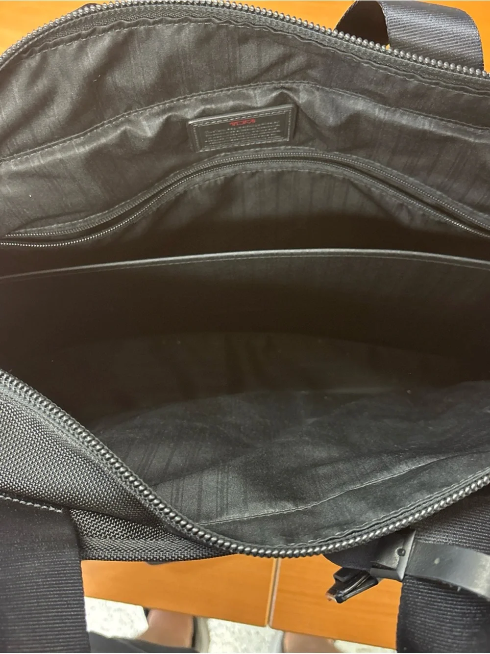 Tumi Black Nylon Laptop Briefcase with Shoulder Strap